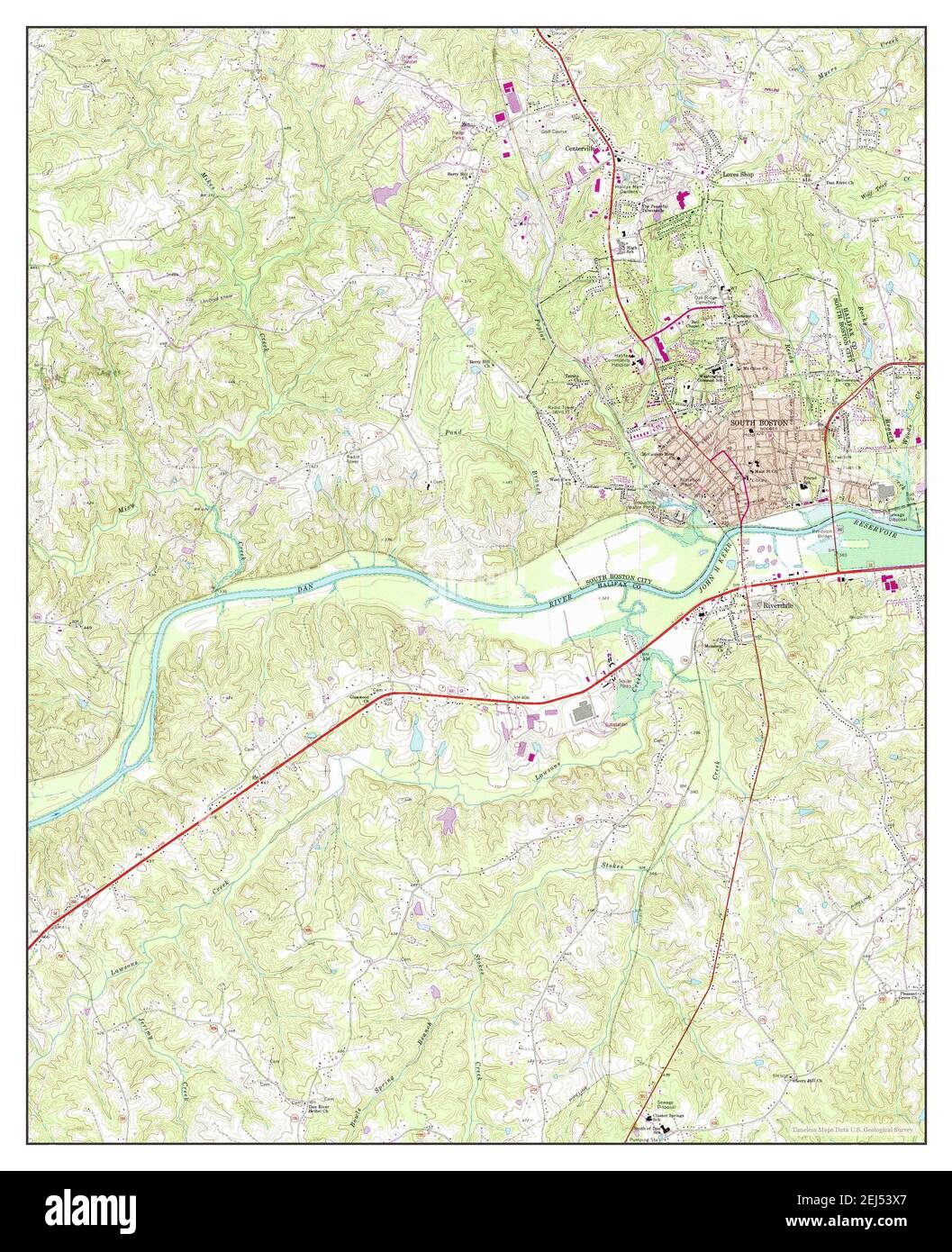 South Boston, Virginia, map 1969, 124000, United States of America by