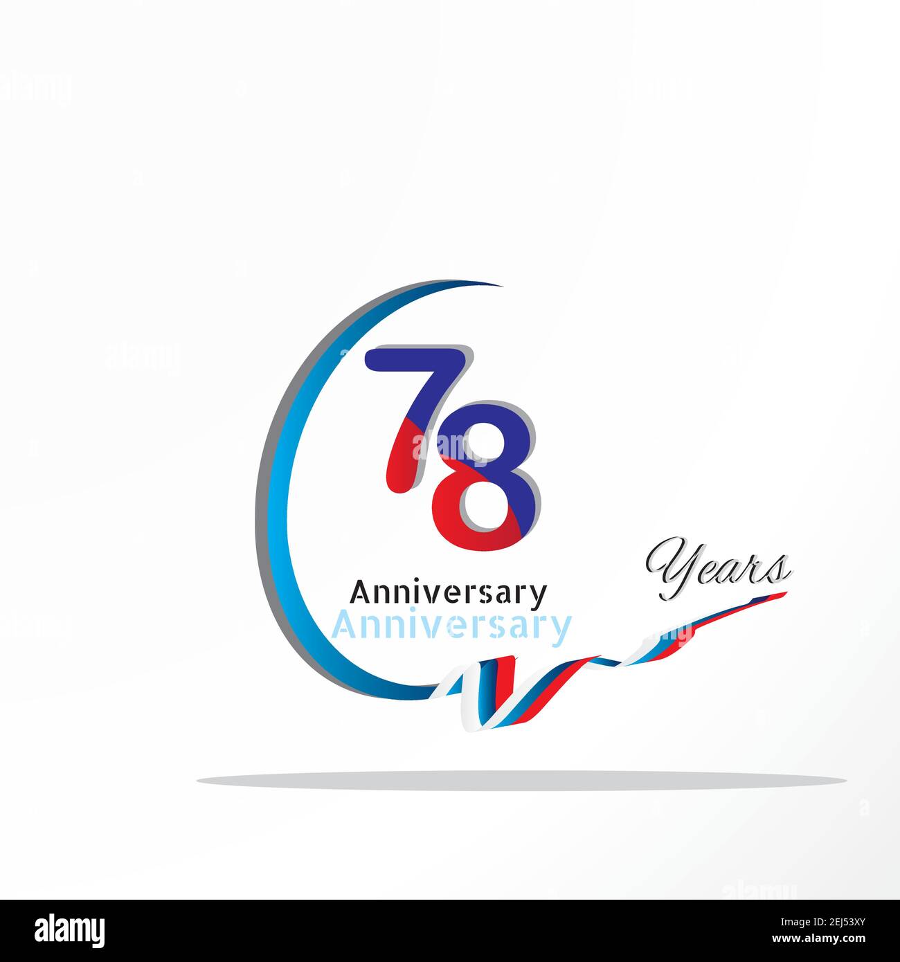 78 anniversary celebration logotype green and red colored. seventy eight years birthday logo on white background. Stock Vector