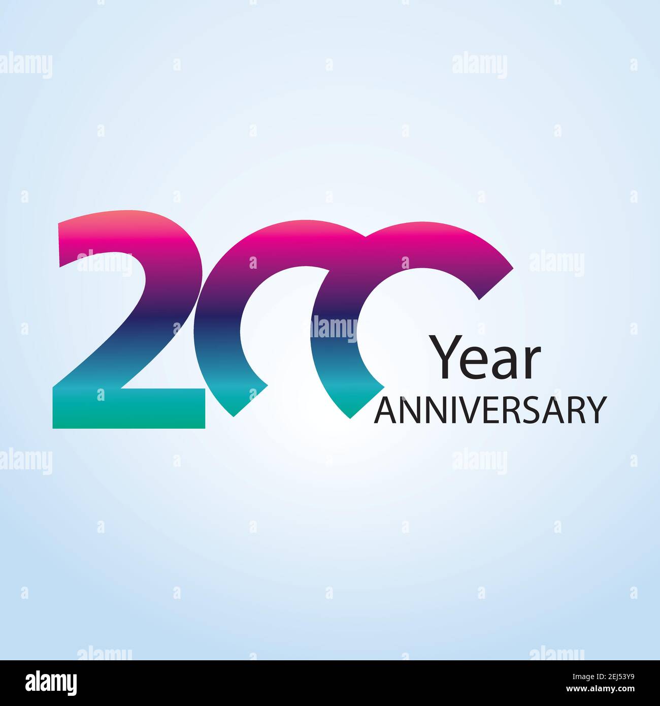 200 Year Anniversary Logo Vector Template Design Illustration Stock Vector