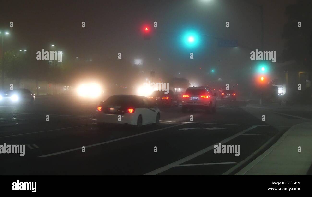 VISTA, CALIFORNIA USA 24 JAN 2020 Marine layer, dense fog on