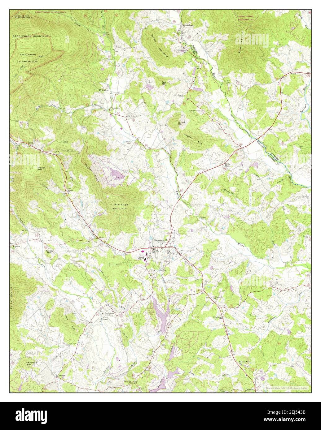 Stanardsville, Virginia, map 1964, 124000, United States of America by