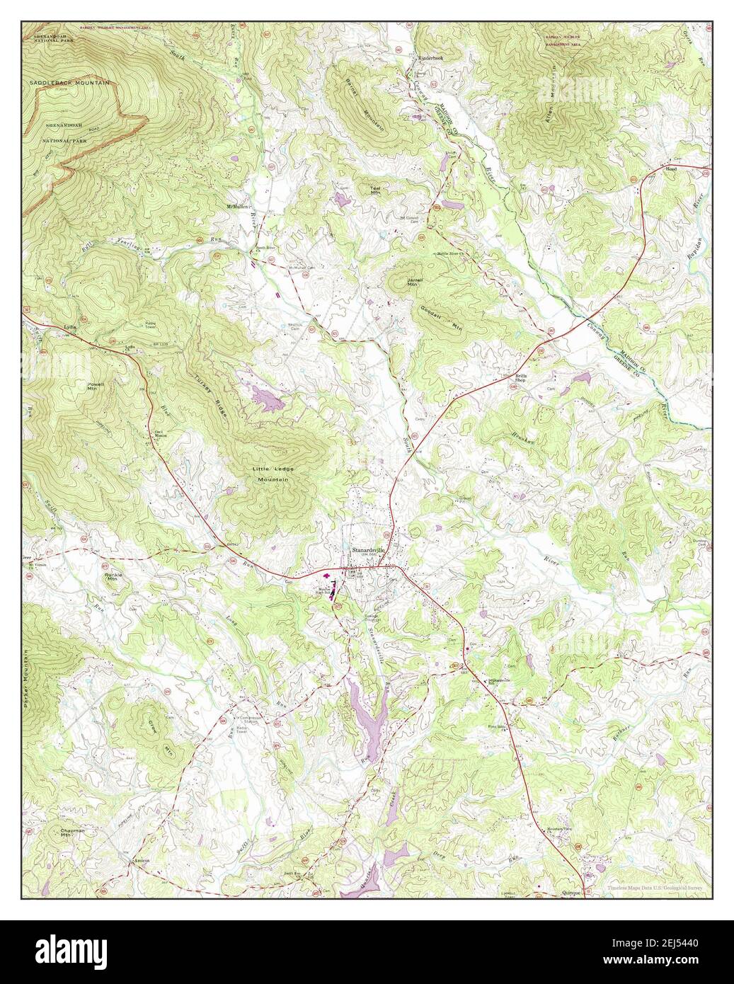 Stanardsville, Virginia, map 1964, 124000, United States of America by