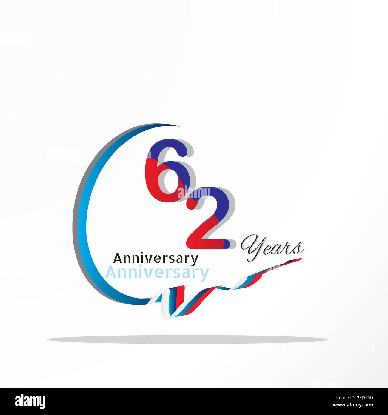 62 anniversary celebration logotype green and red colored. seventy ...