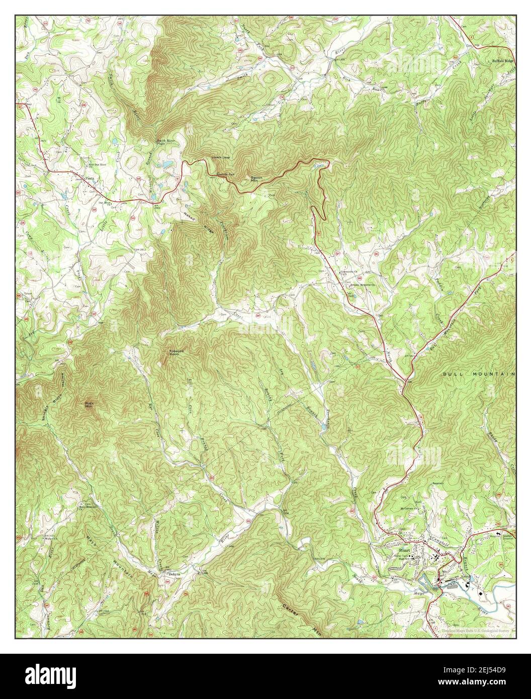 Stuart, Virginia, map 1967, 124000, United States of America by