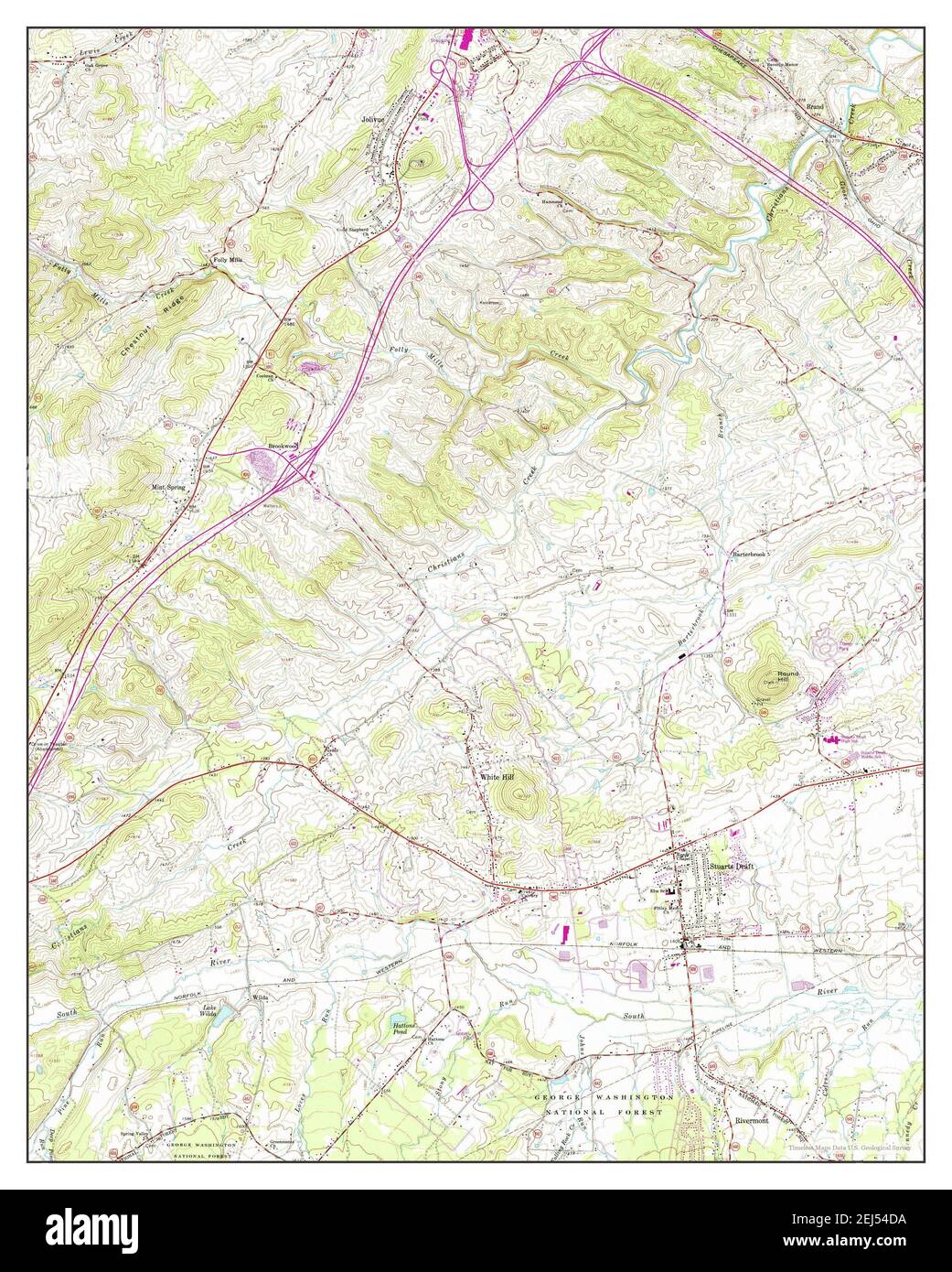 Stuarts Draft, Virginia, map 1964, 124000, United States of America by