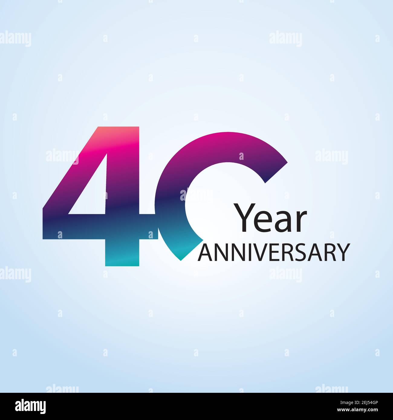 40 Year Anniversary Logo Vector Template Design Illustration Stock Vector