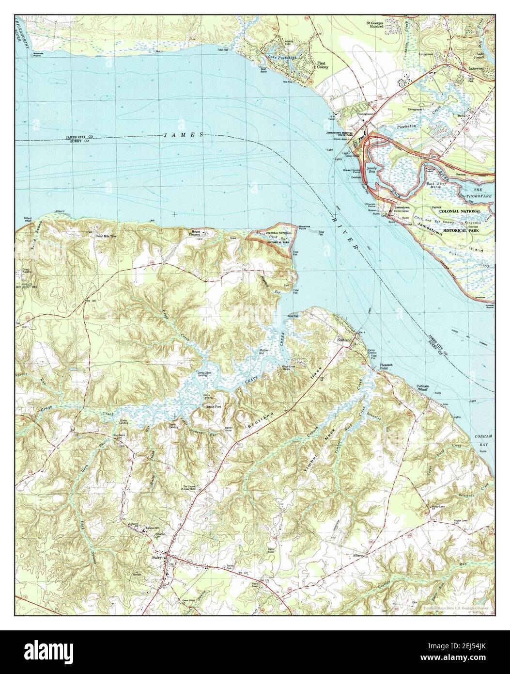 Surry, Virginia, map 1983, 124000, United States of America by