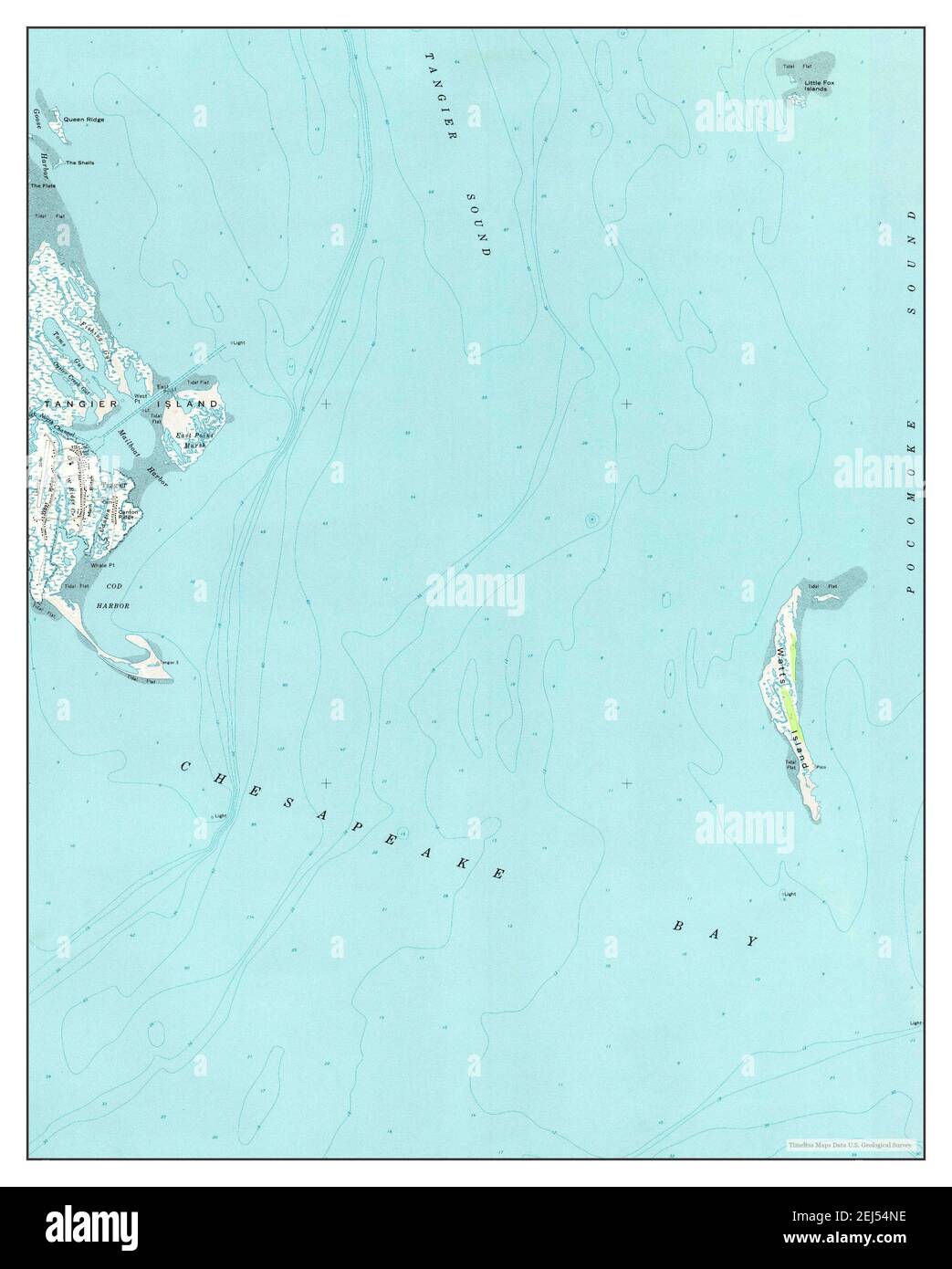 Tangier Island, Virginia, map 1968, 124000, United States of America by Timeless Maps, data U.S