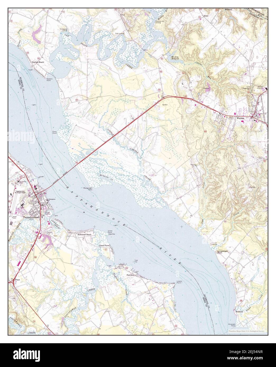 Tappahannock, Virginia, map 1968, 1:24000, United States of America by Timeless Maps, data U.S. Geological Survey Stock Photo