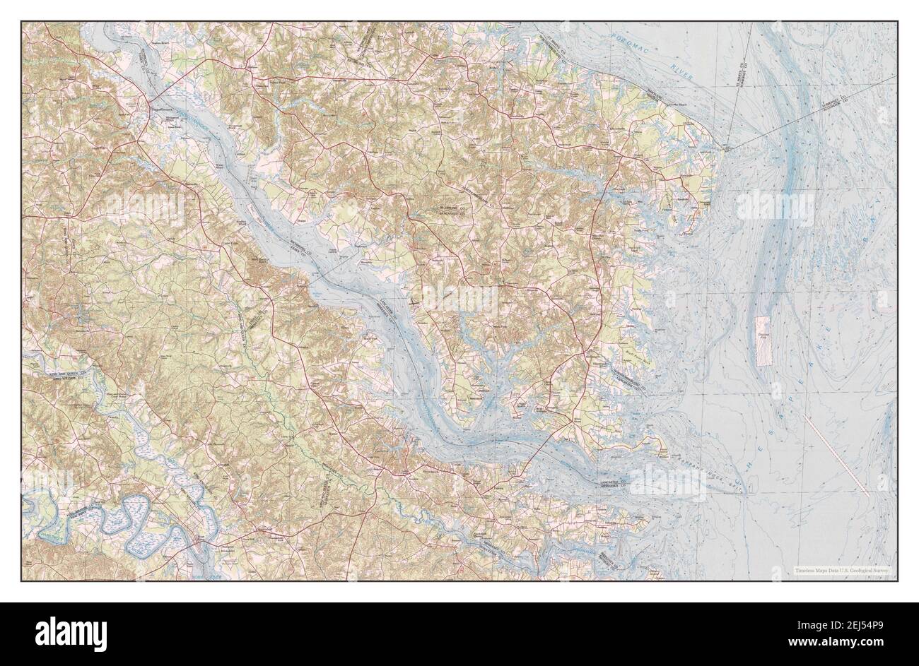 Tappahannock, Virginia, map 1984, 1:100000, United States of America by Timeless Maps, data U.S. Geological Survey Stock Photo