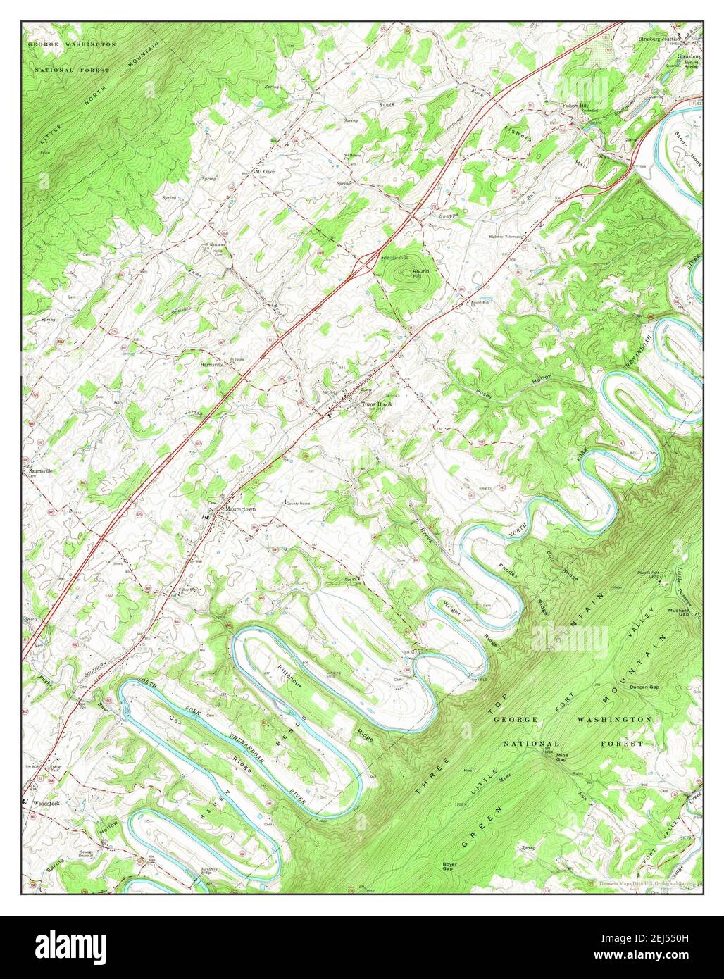 Toms Brook, Virginia, map 1966, 124000, United States of America by