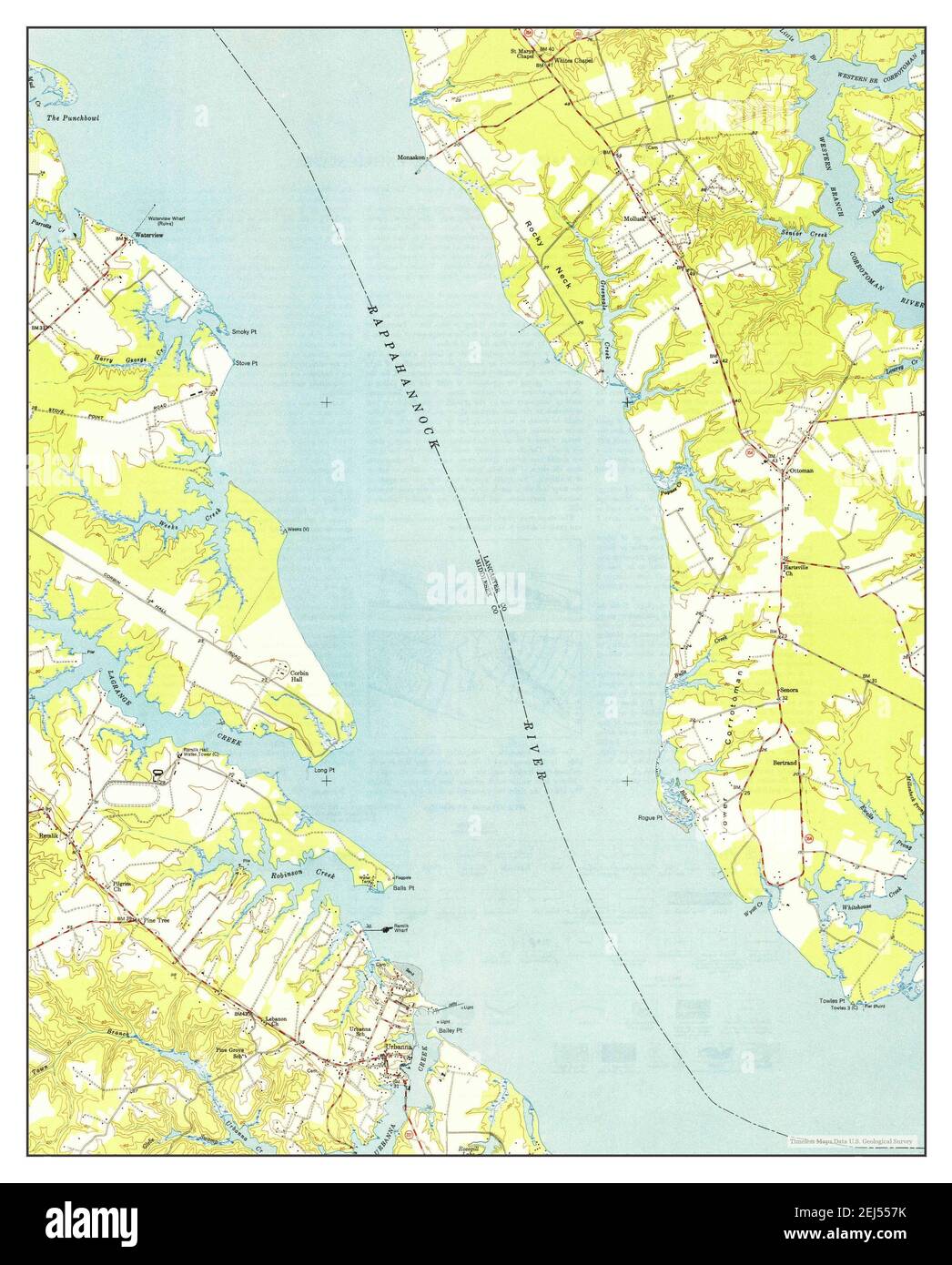 Urbanna, Virginia, map 1949, 124000, United States of America by