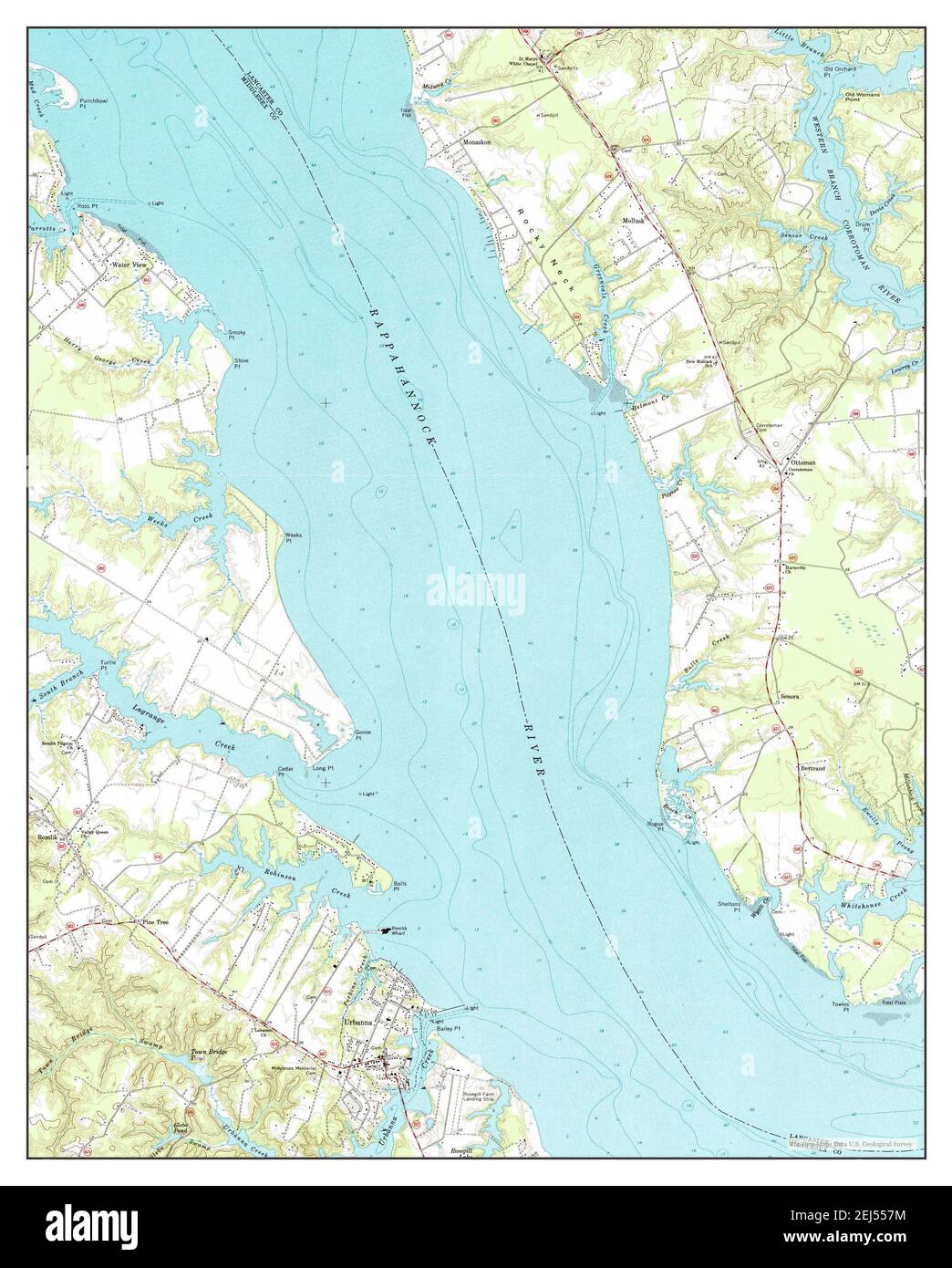 Urbanna, Virginia, map 1968, 124000, United States of America by
