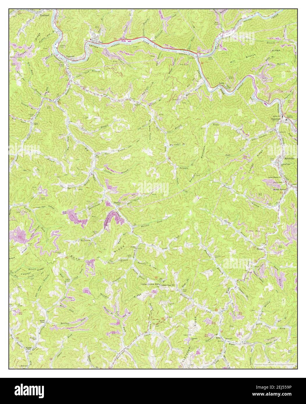 Vansant, Virginia, map 1963, 124000, United States of America by