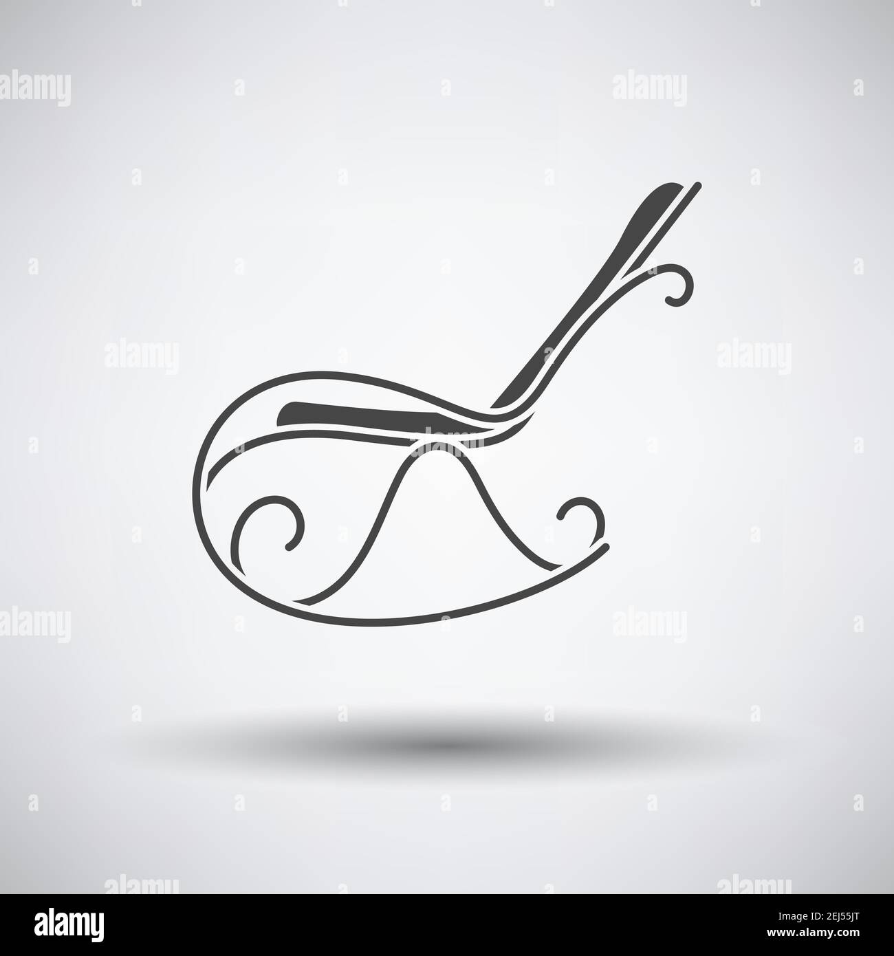 Rocking Chair Icon. Dark Gray on Gray Background With Round Shadow ...
