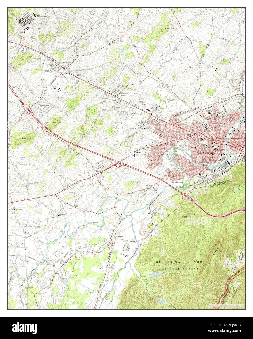 Waynesboro West, Virginia, map 1973, 124000, United States of America