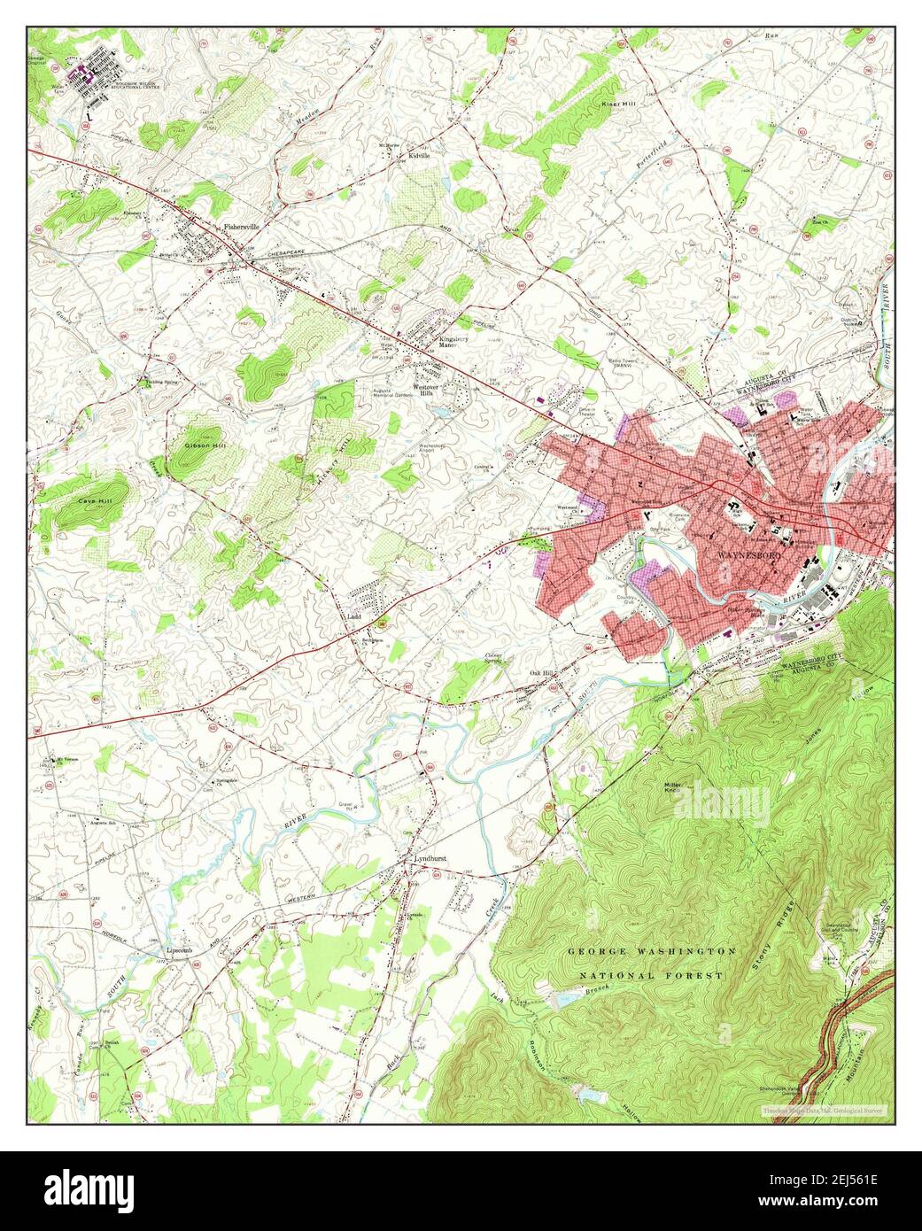 Waynesboro West, Virginia, map 1964, 124000, United States of America