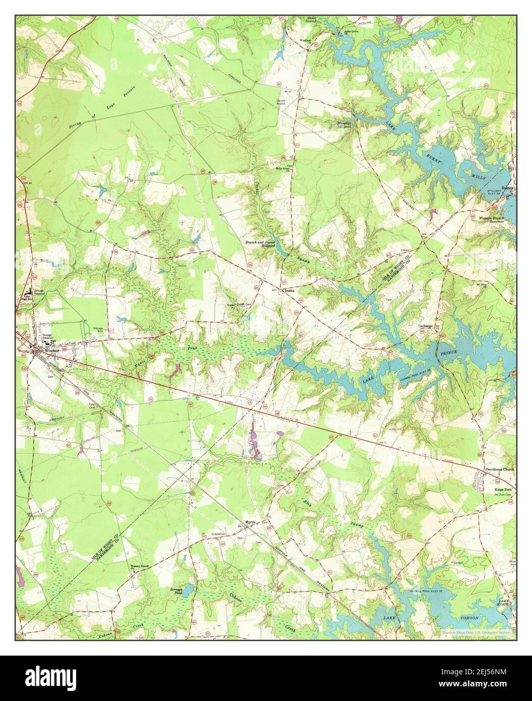 Windsor, Virginia, map 1965, 124000, United States of America by Timeless Maps, data U.S