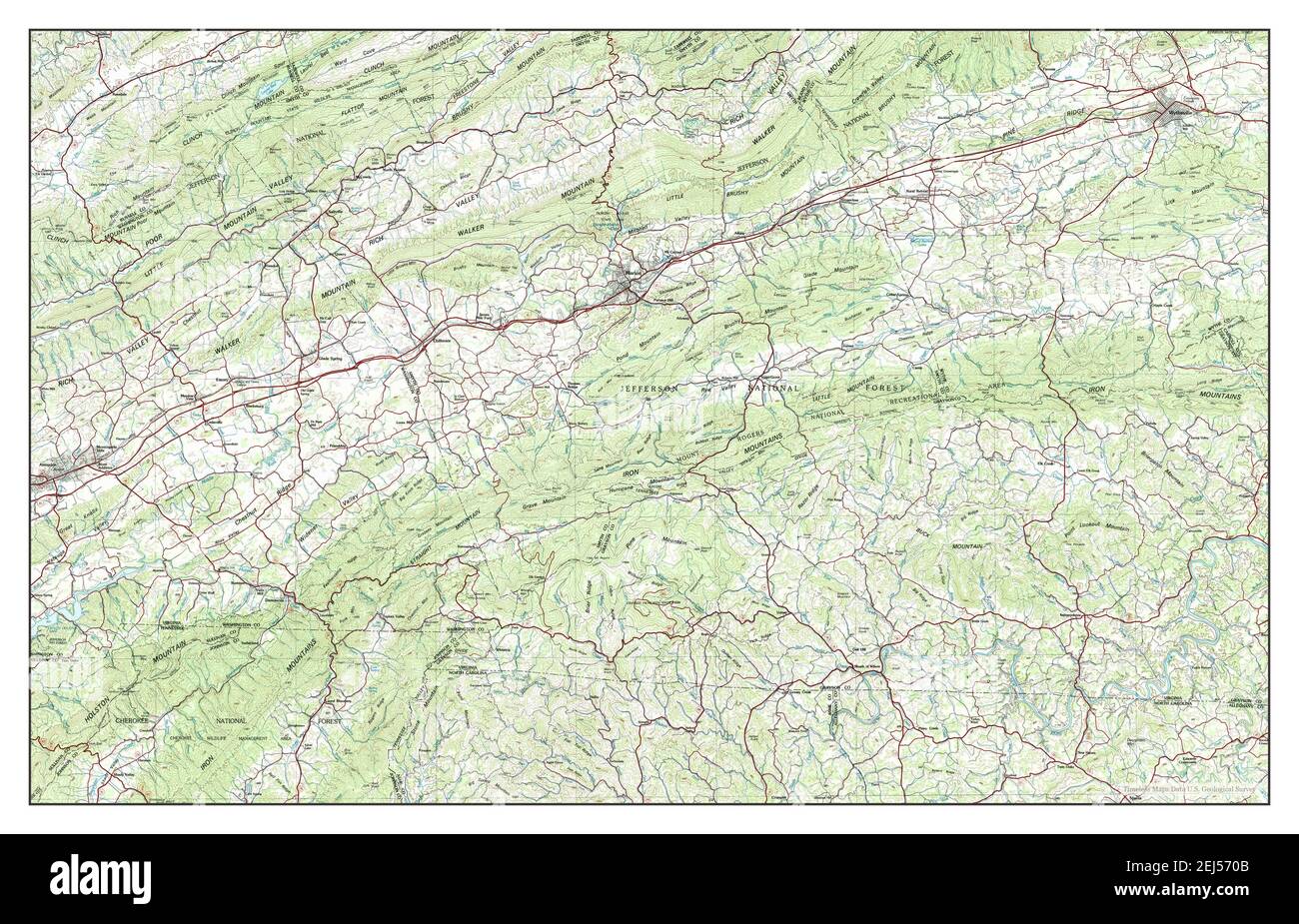 Wytheville, Virginia, map 1982, 1:100000, United States of America by Timeless Maps, data U.S. Geological Survey Stock Photo