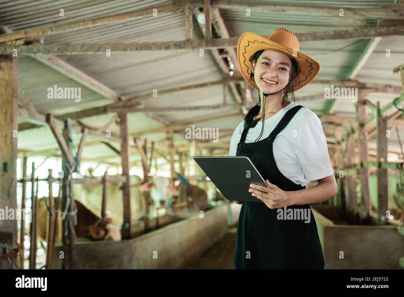 Asian woman wearing cowboy hat hi-res stock photography and images - Alamy