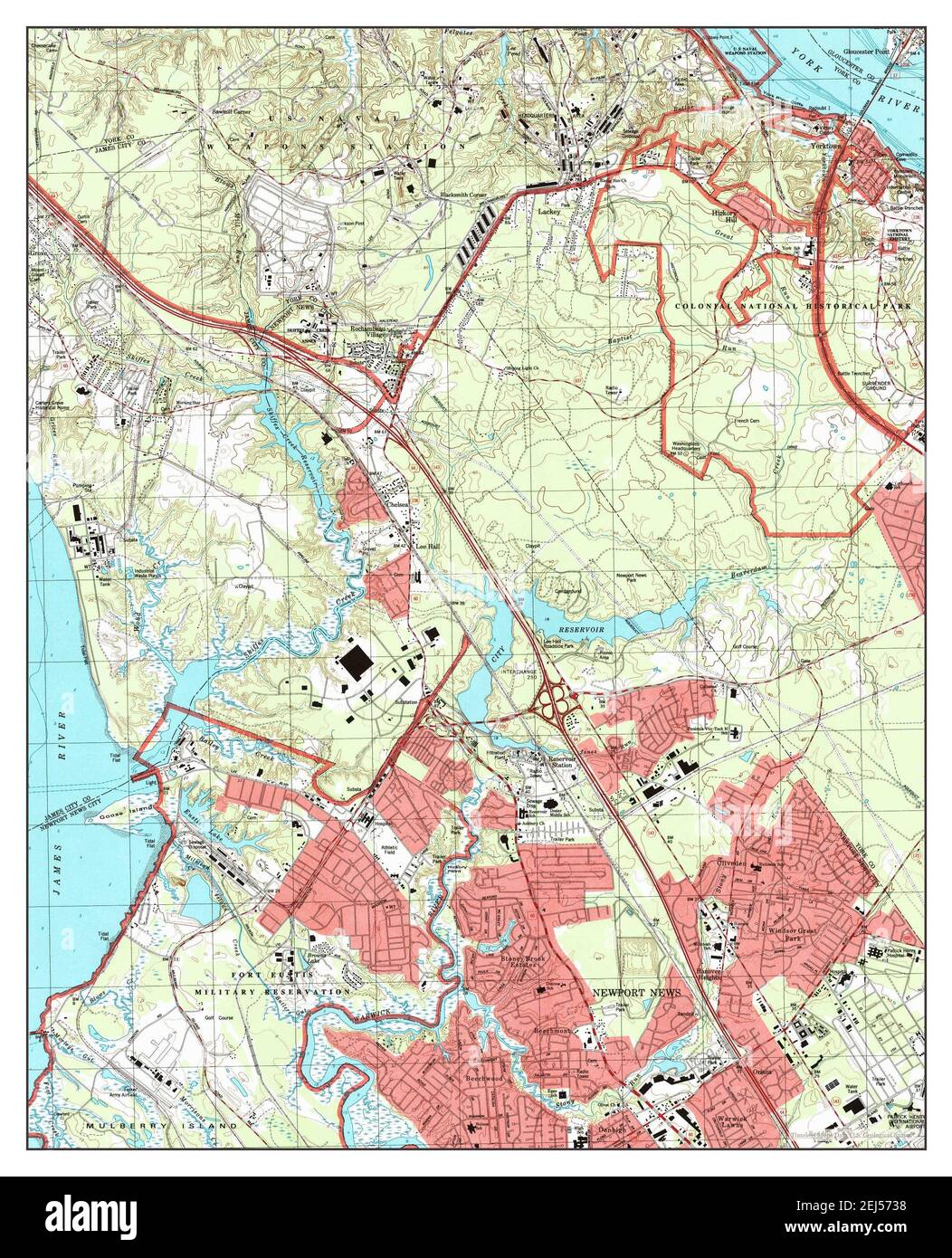 Yorktown, Virginia, map 1994, 1:24000, United States of America by Timeless Maps, data U.S. Geological Survey Stock Photo