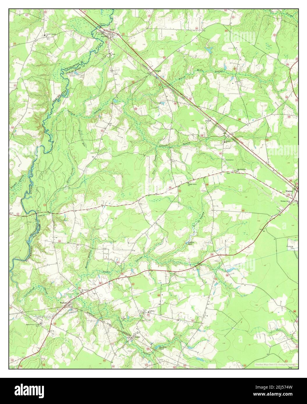 Zuni, Virginia, map 1969, 124000, United States of America by Timeless