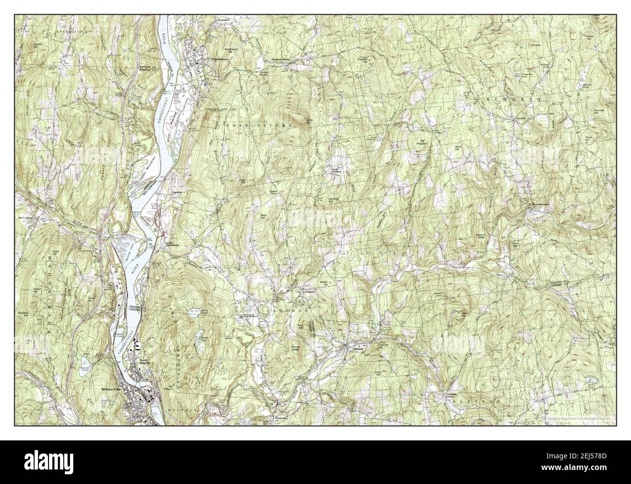 Bellows Falls, Vermont, map 1985, 125000, United States of America by
