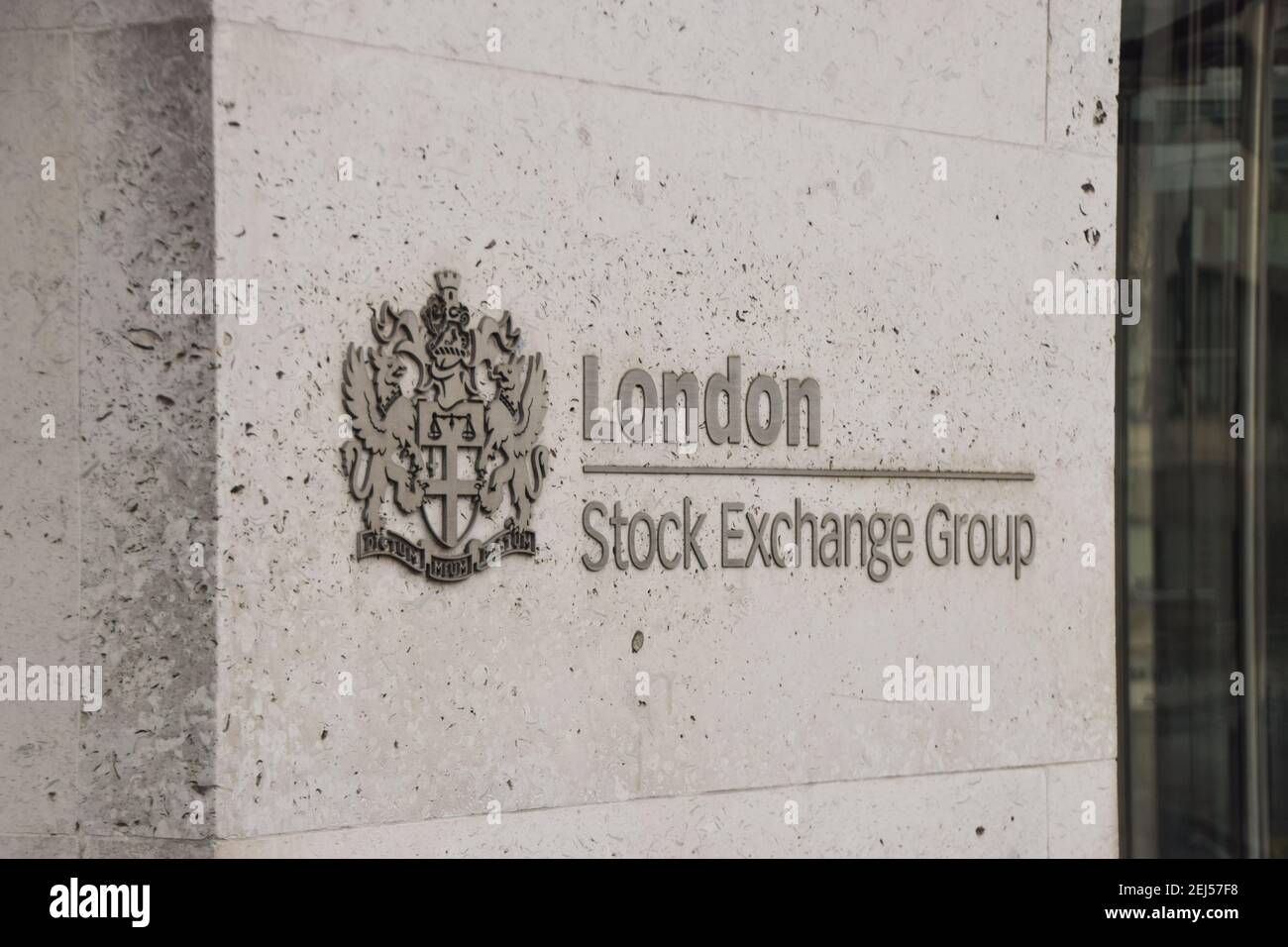 London Stock Exchange Group sign detail, City of London. Stock Photo