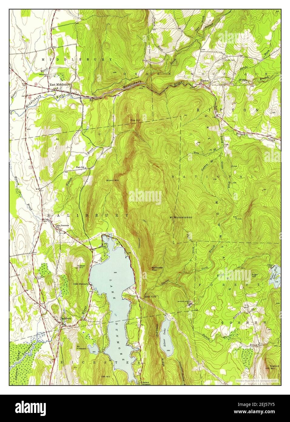 East Middlebury, Vermont, map 1944, 124000, United States of America by Timeless Maps, data U.S