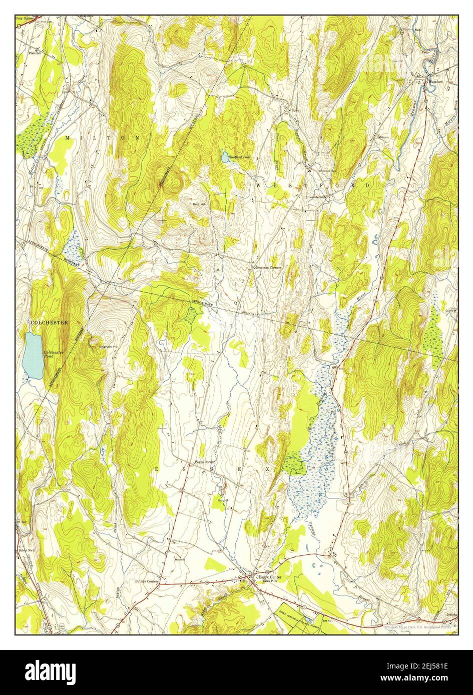 Essex Center, Vermont, map 1948, 124000, United States of America by