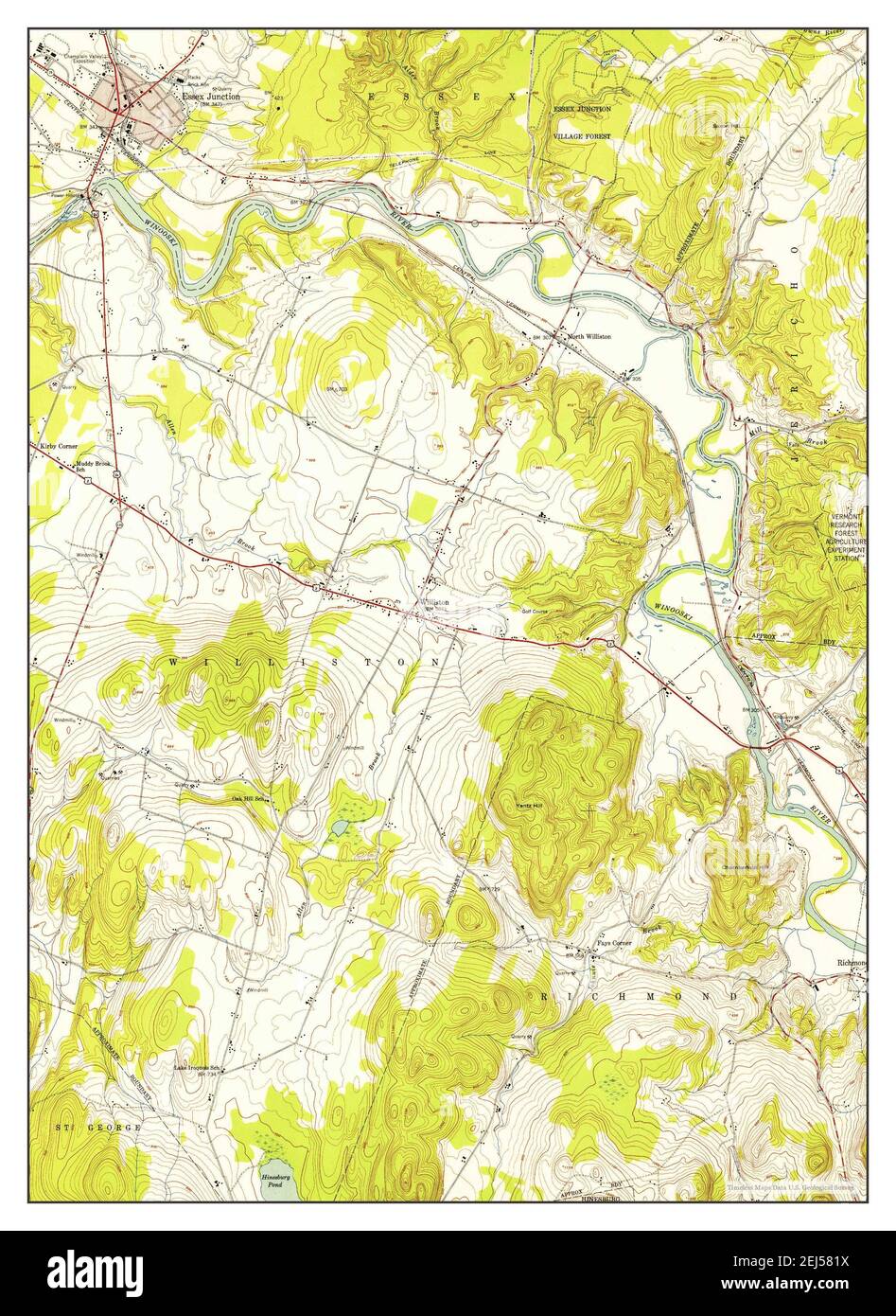 Essex Junction, Vermont, map 1948, 124000, United States of America by