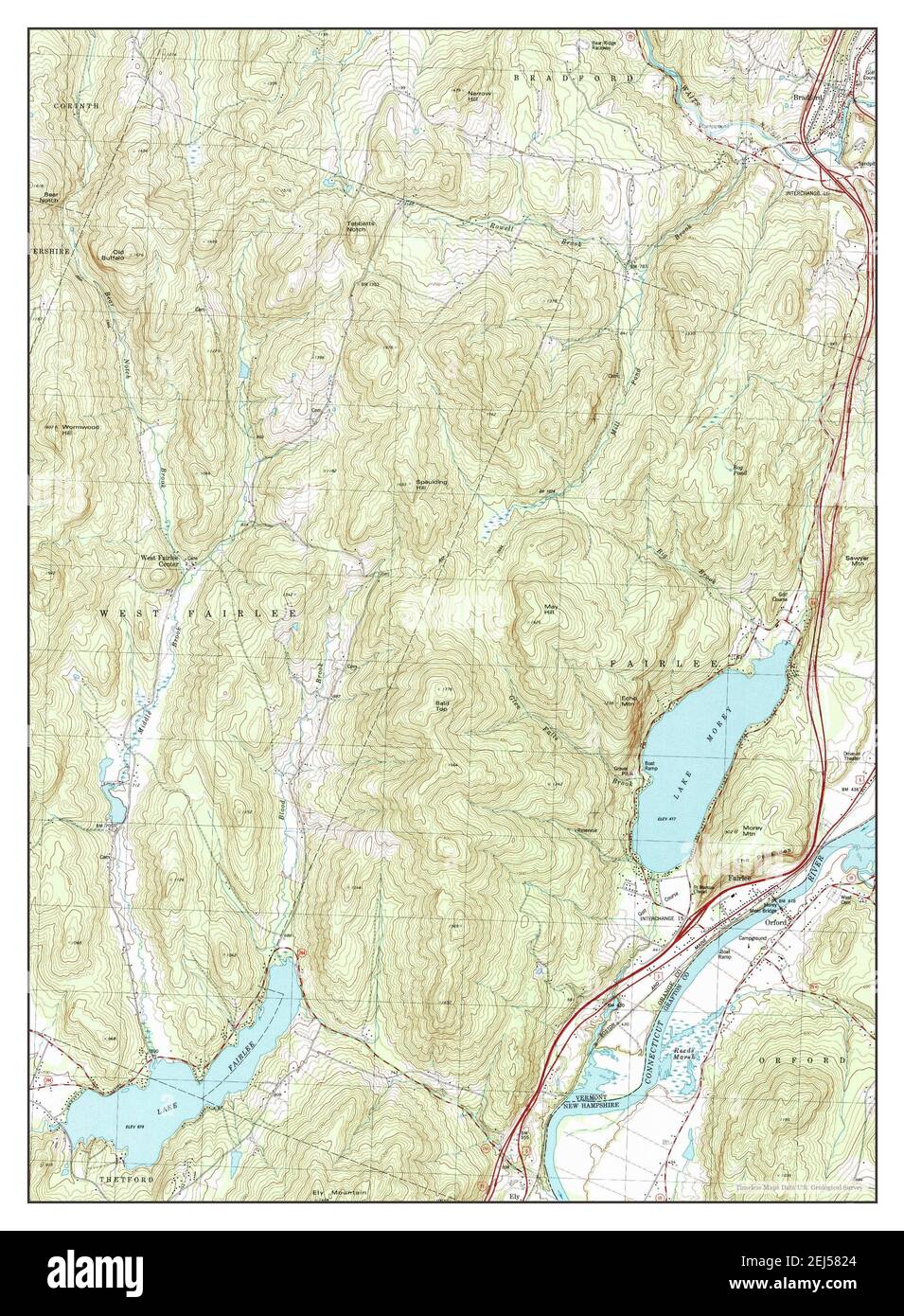 Fairlee, Vermont, map 1981, 1:24000, United States of America by Timeless Maps, data U.S. Geological Survey Stock Photo