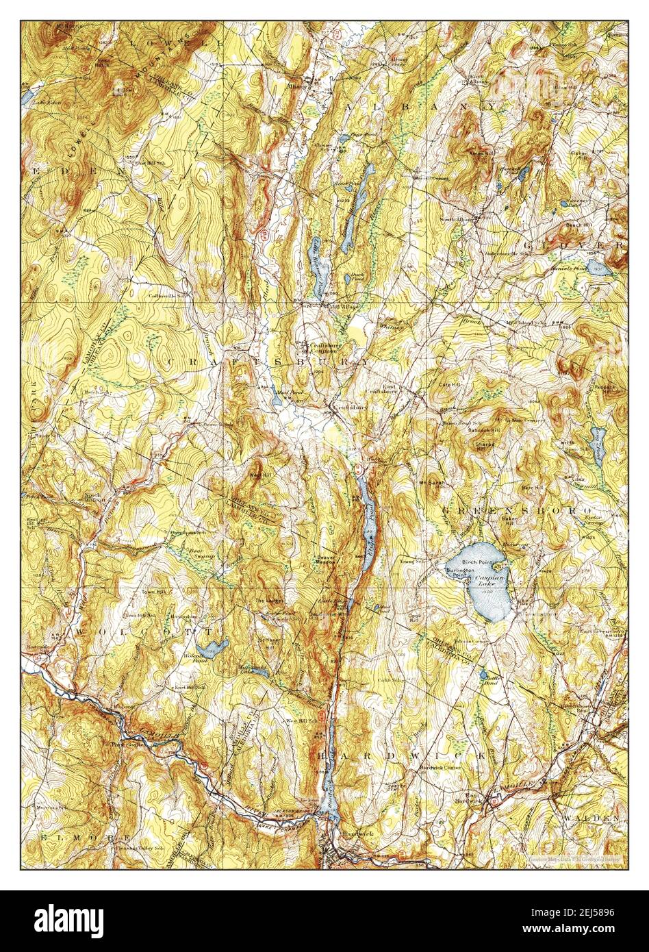 Hardwick, Vermont, map 1928, 1:62500, United States of America by Timeless Maps, data U.S. Geological Survey Stock Photo