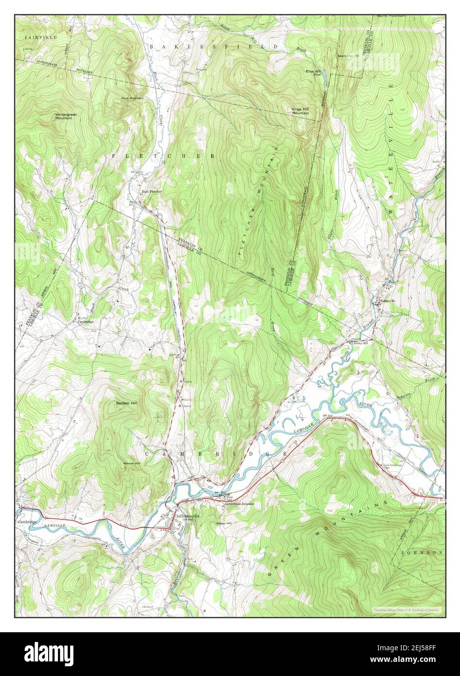 Jeffersonville, Vermont, map 1948, 124000, United States of America by