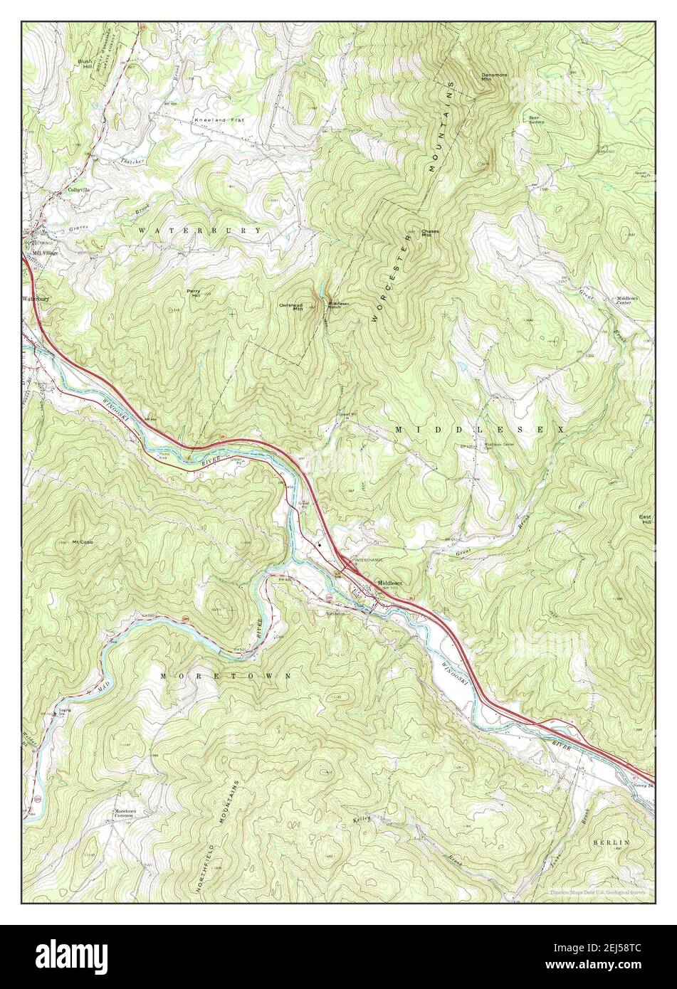 Middlesex, Vermont, map 1968, 124000, United States of America by