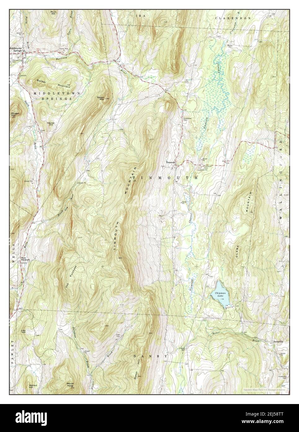 Middletown Springs, Vermont, map 1967, 124000, United States of