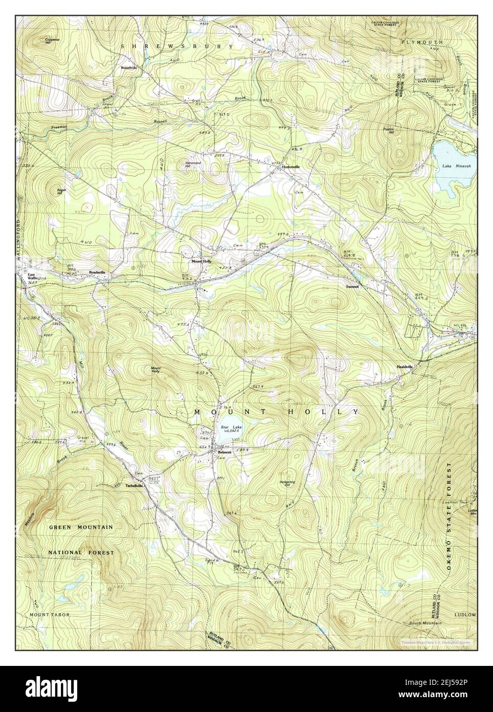 Mount Holly, Vermont, map 1986, 124000, United States of America by
