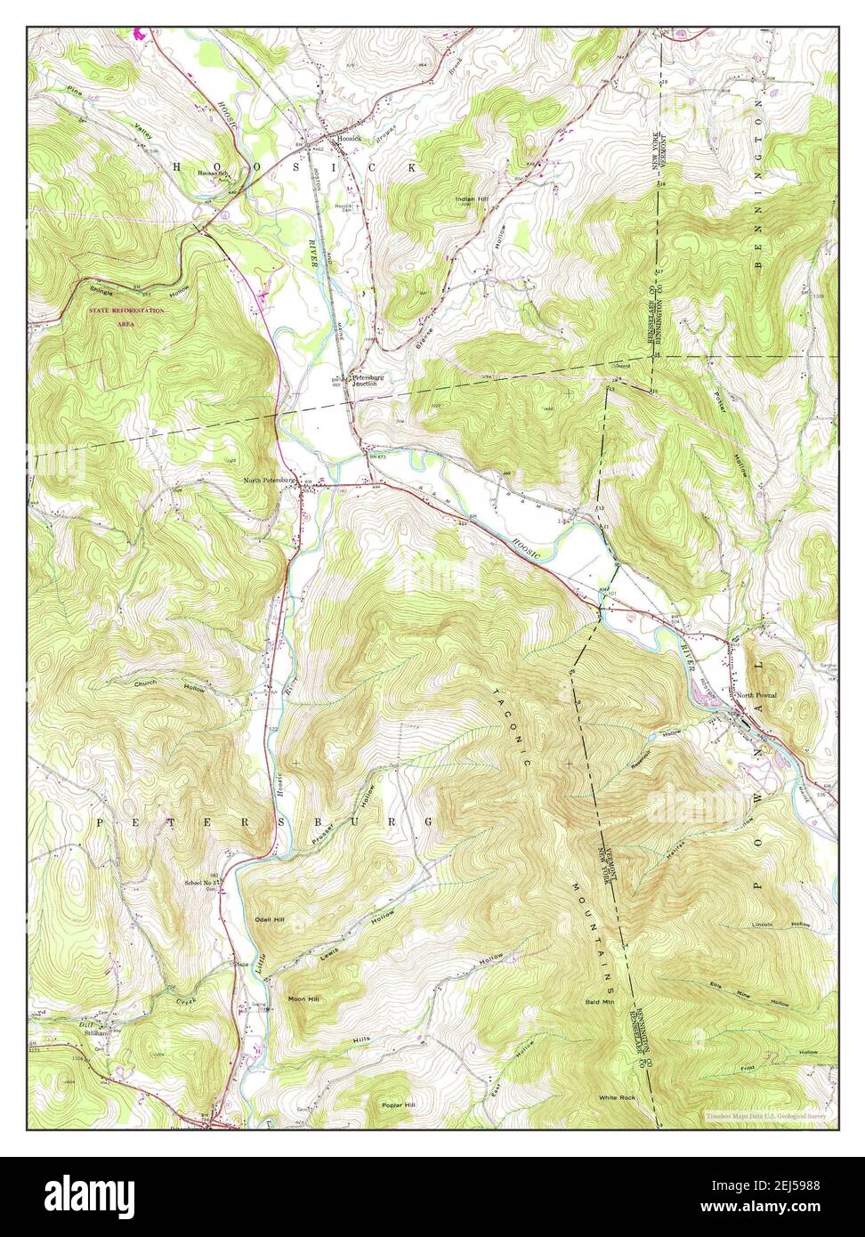 North Pownal, Vermont, map 1954, 124000, United States of America by