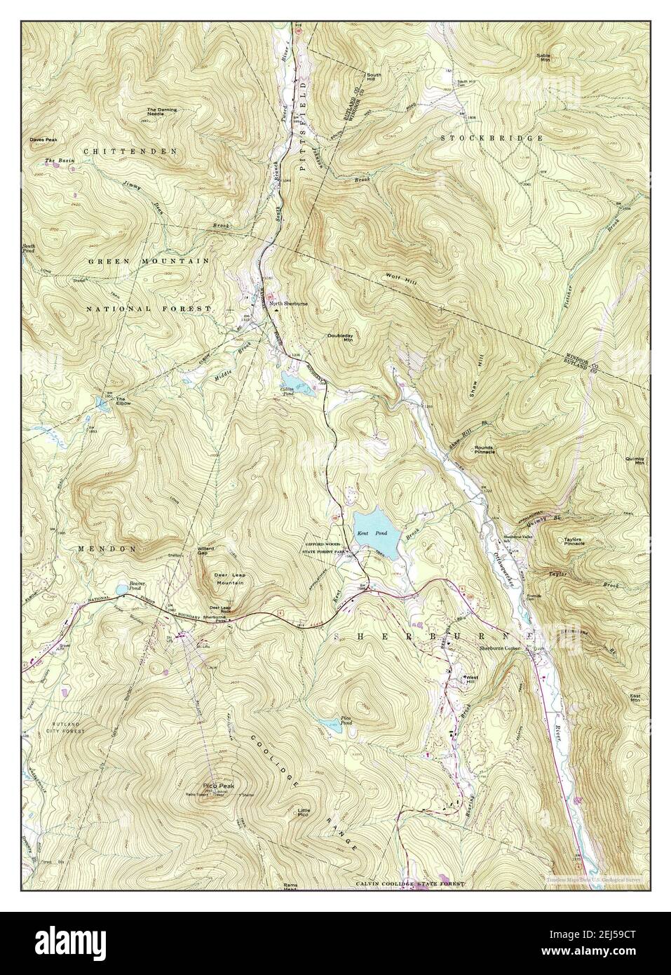 Pico Peak, Vermont, map 1961, 124000, United States of America by