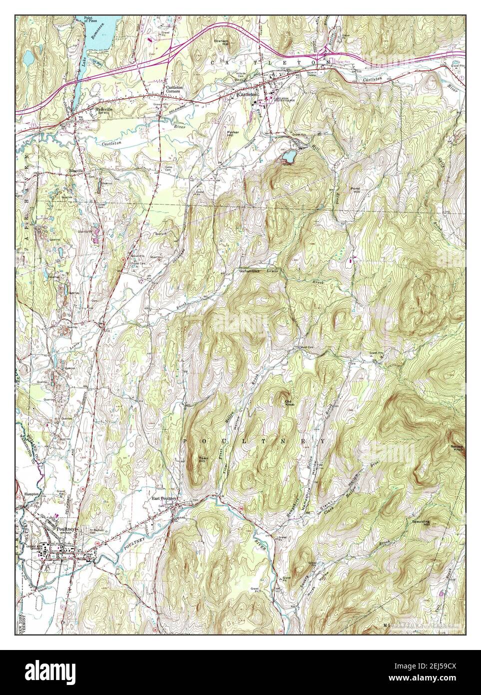 Poultney, Vermont, map 1964, 124000, United States of America by