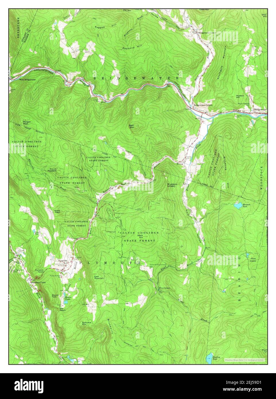 Plymouth, Vermont, map 1966, 124000, United States of America by Timeless Maps, data U.S