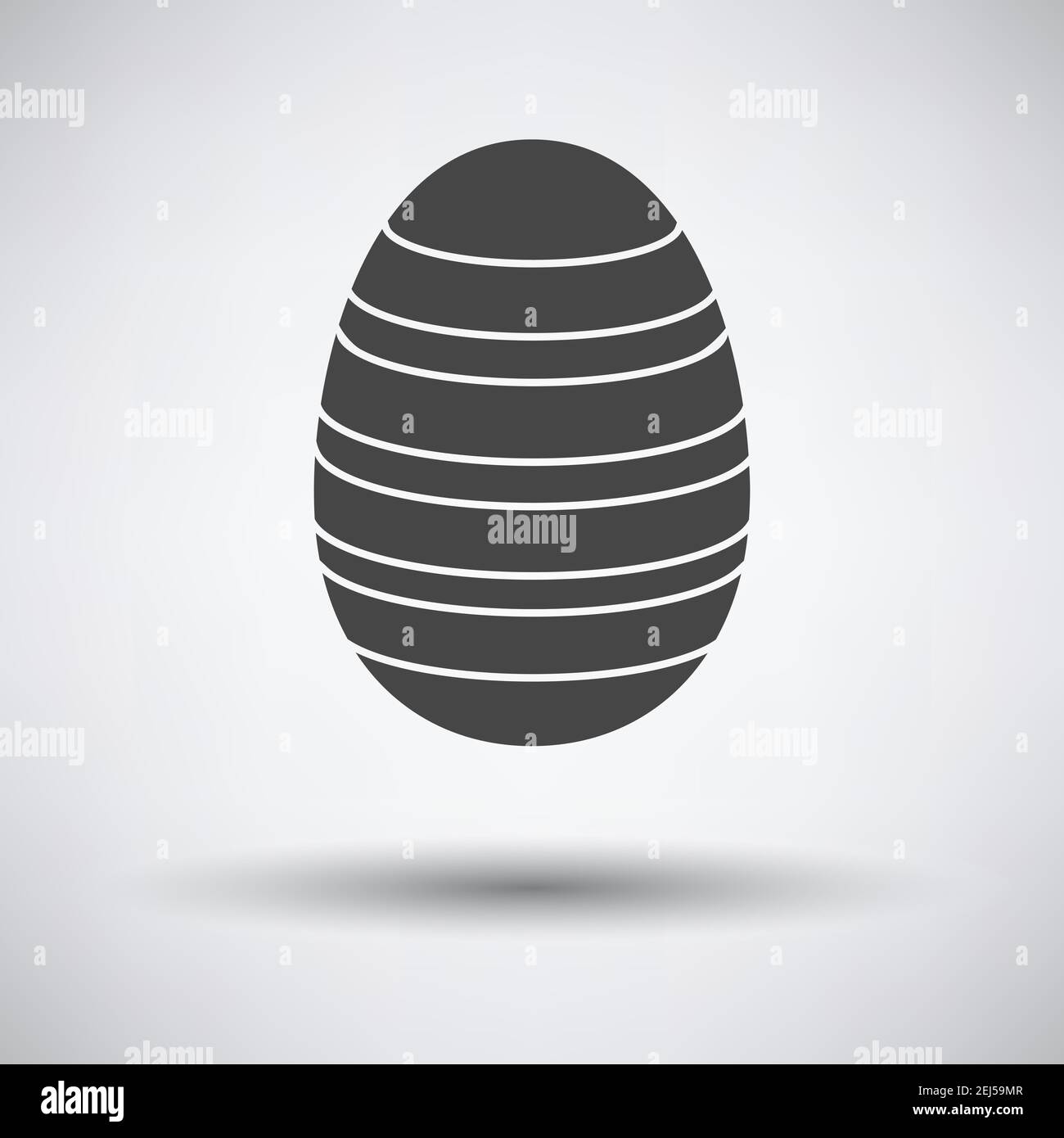 Easter Egg With Ornate Icon. Dark Gray on Gray Background With Round ...