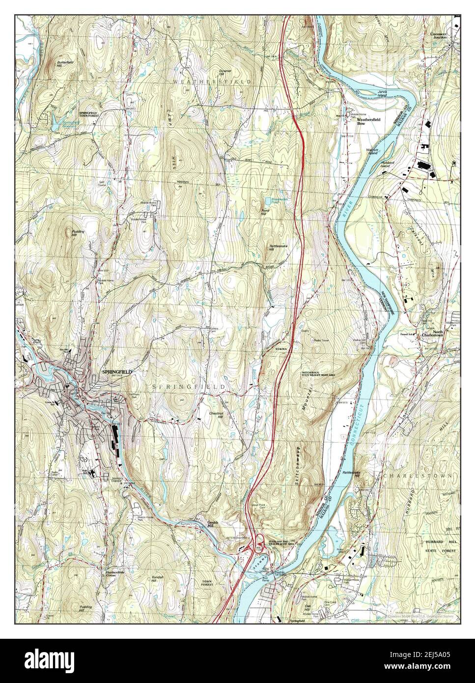 Springfield, Vermont, map 1998, 124000, United States of America by