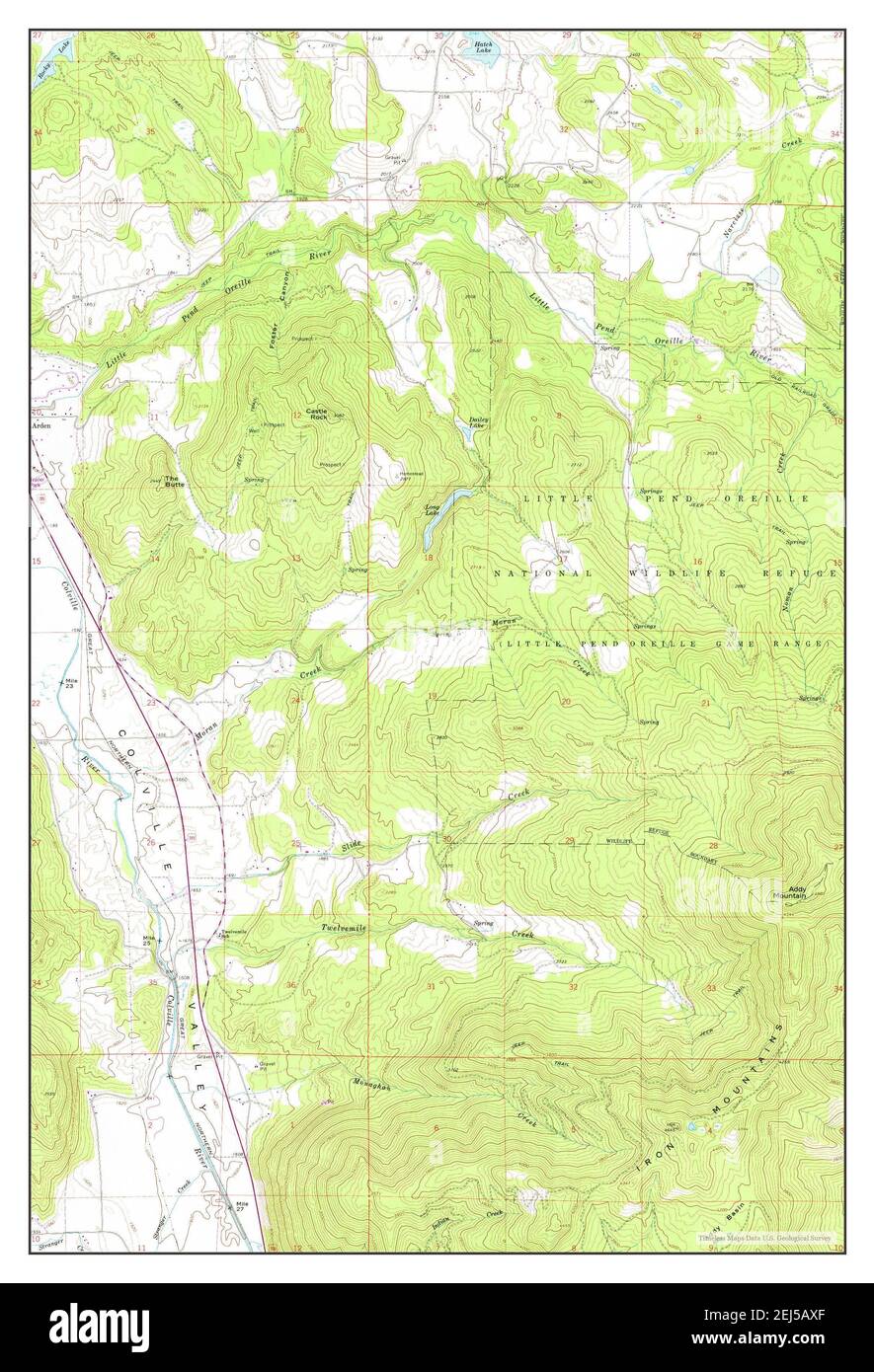 Addy Mountain, Washington, map 1965, 124000, United States of America