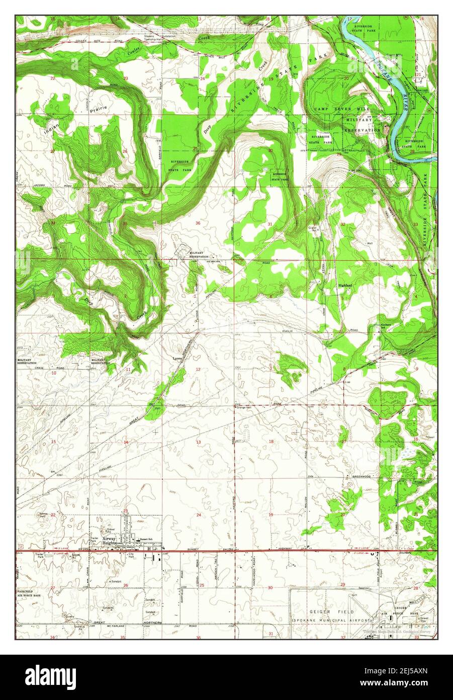Airway Heights, Washington, map 1963, 124000, United States of America by Timeless Maps, data U