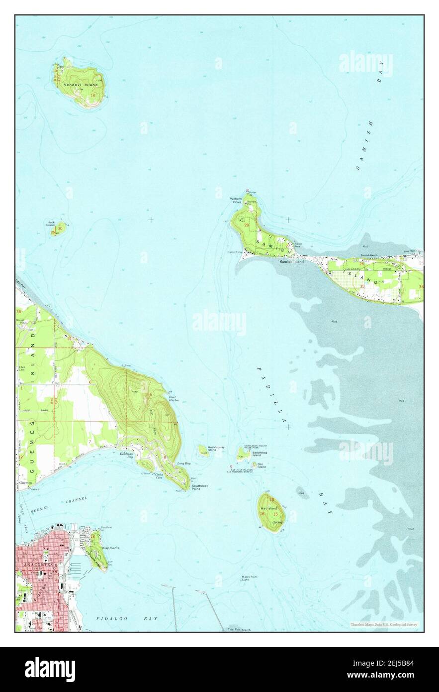 Anacortes North, Washington, map 1973, 124000, United States of