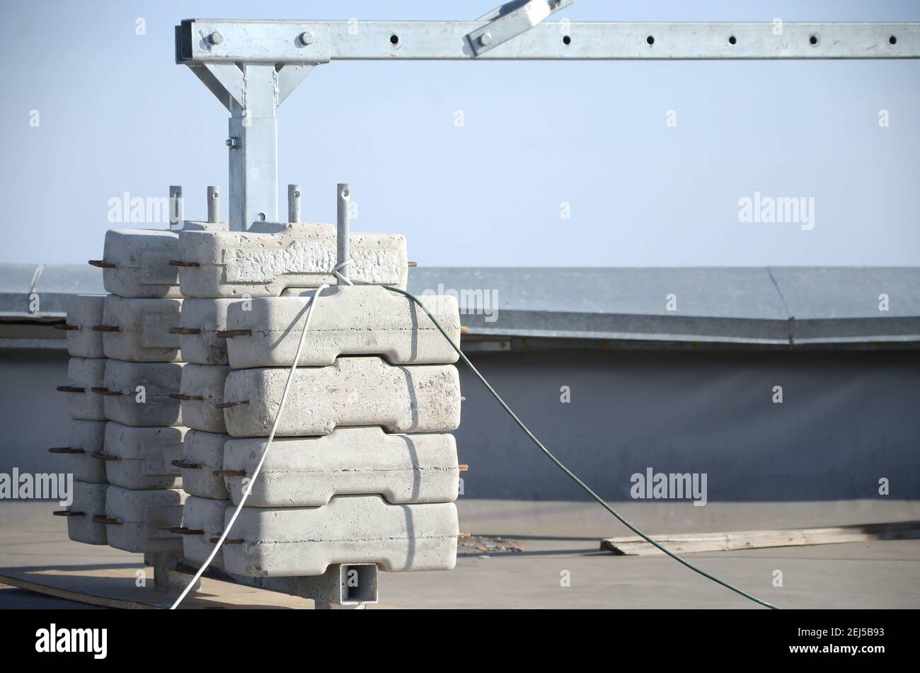 Counter weight or weight balance concrete blocks or bricks as part of ...