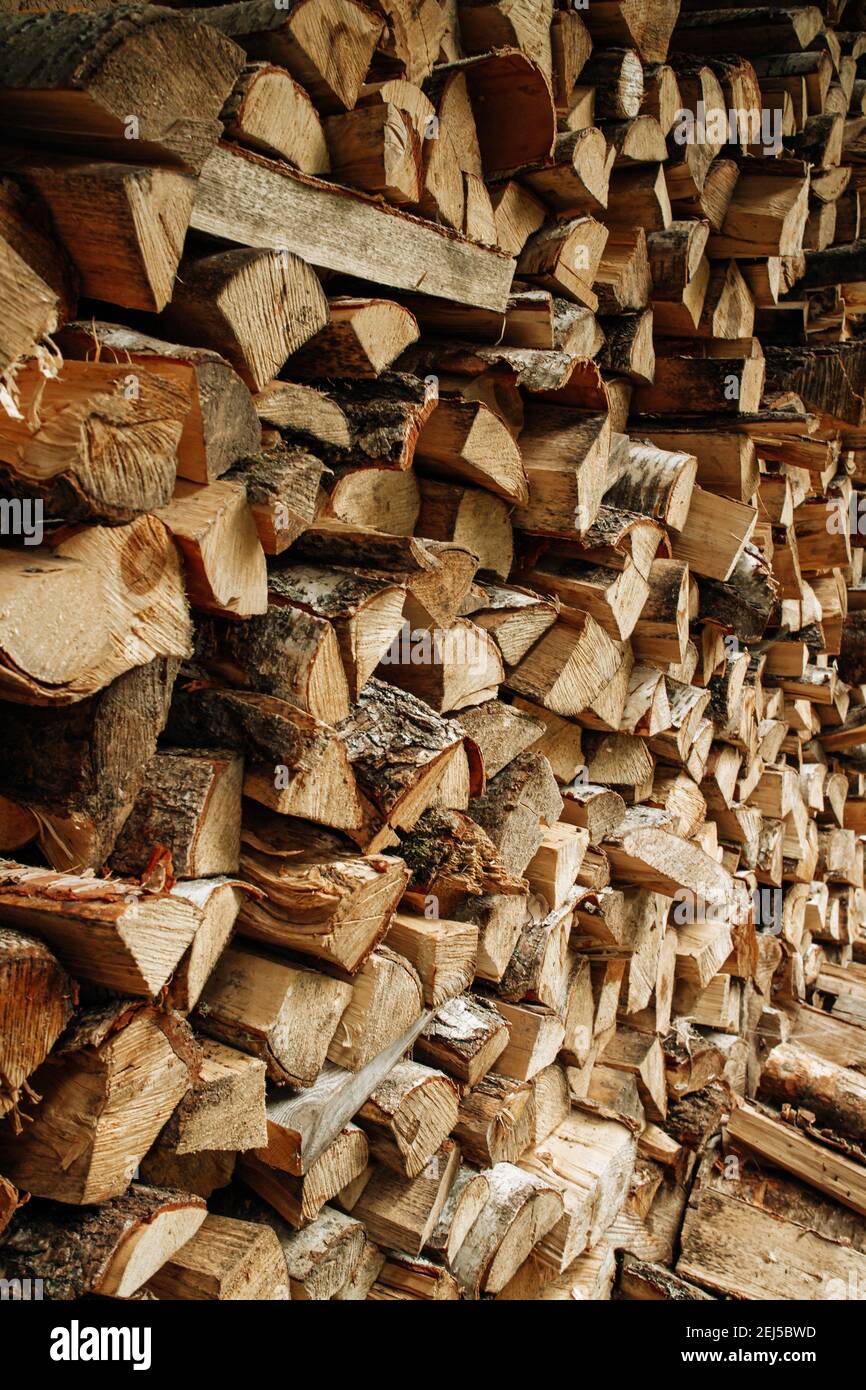 Firewood wood pile stacked triangle hi-res stock photography and images ...