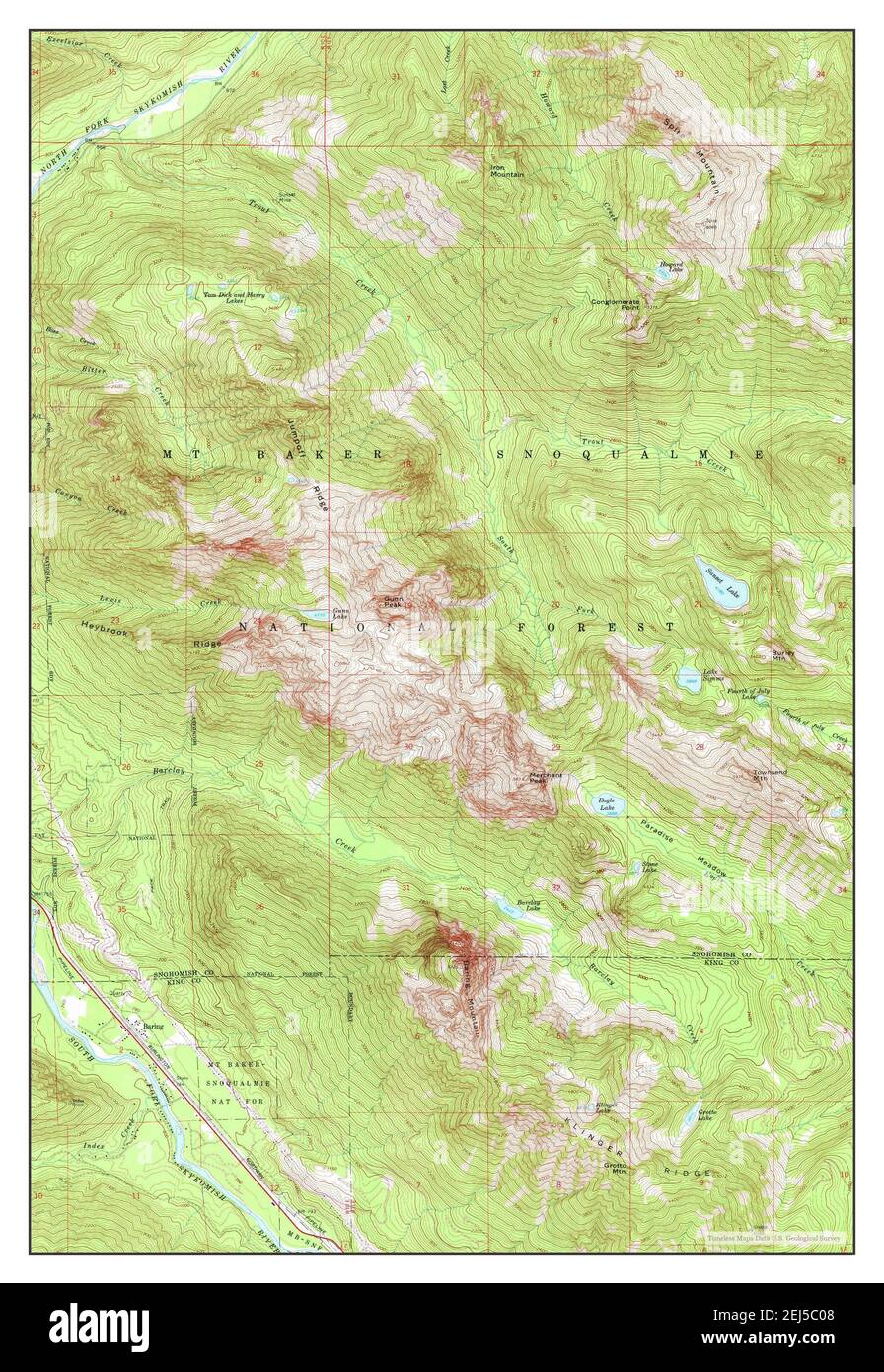 Baring, Washington, map 1965, 124000, United States of America by