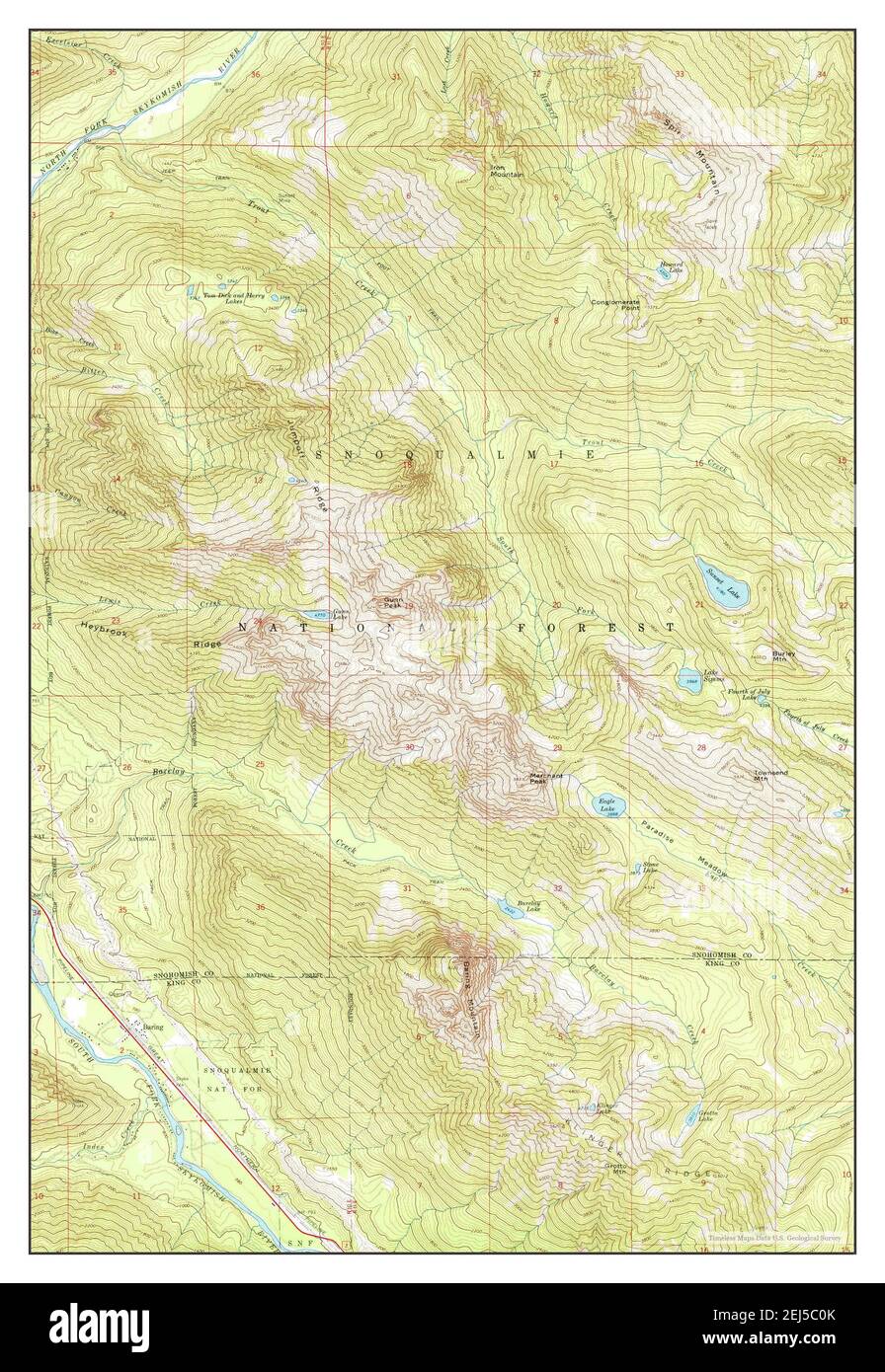 Baring, Washington, map 1965, 124000, United States of America by